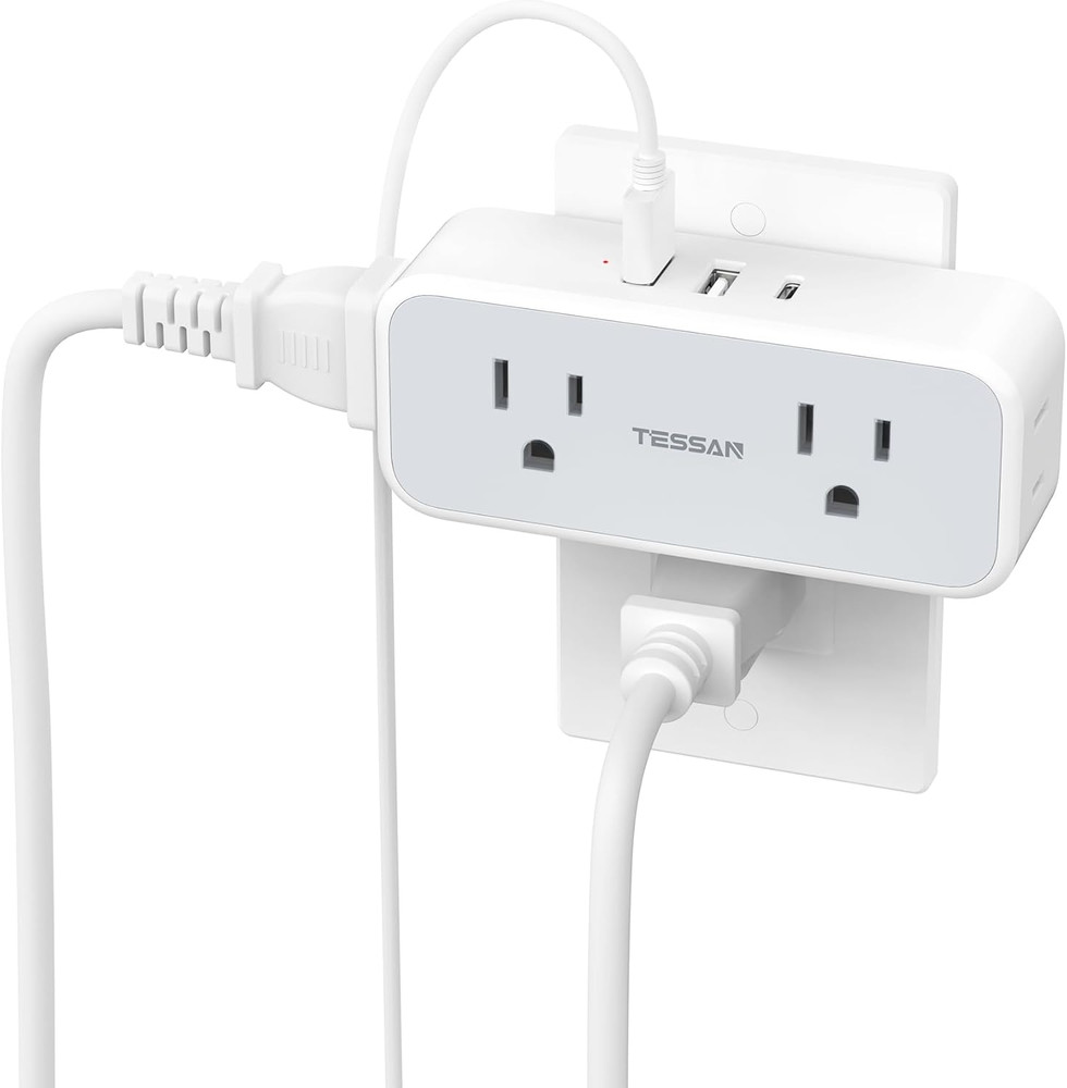 Surge Protector Outlet Extender,  Multi Plug Splitter with 4 Electrical Outlets