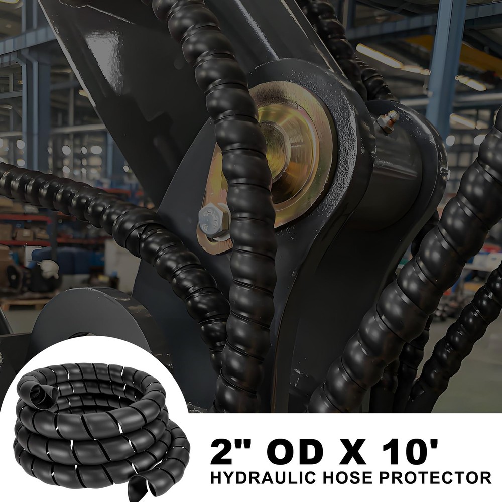ANCIMOON Hydraulic Hose Protector 2" OD 10' Spiral Wrap