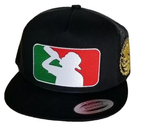 AGUASCALIENTES MEXICO HAT MESH TRUCKER BLACK SNAP BACK ADJUSTABL NEW 2LOGOS