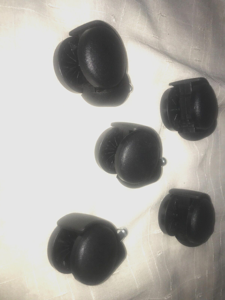 Office Chair Casters Soft Wheels Replacement Rollers 10mm 3/8 Stem 5pc Set