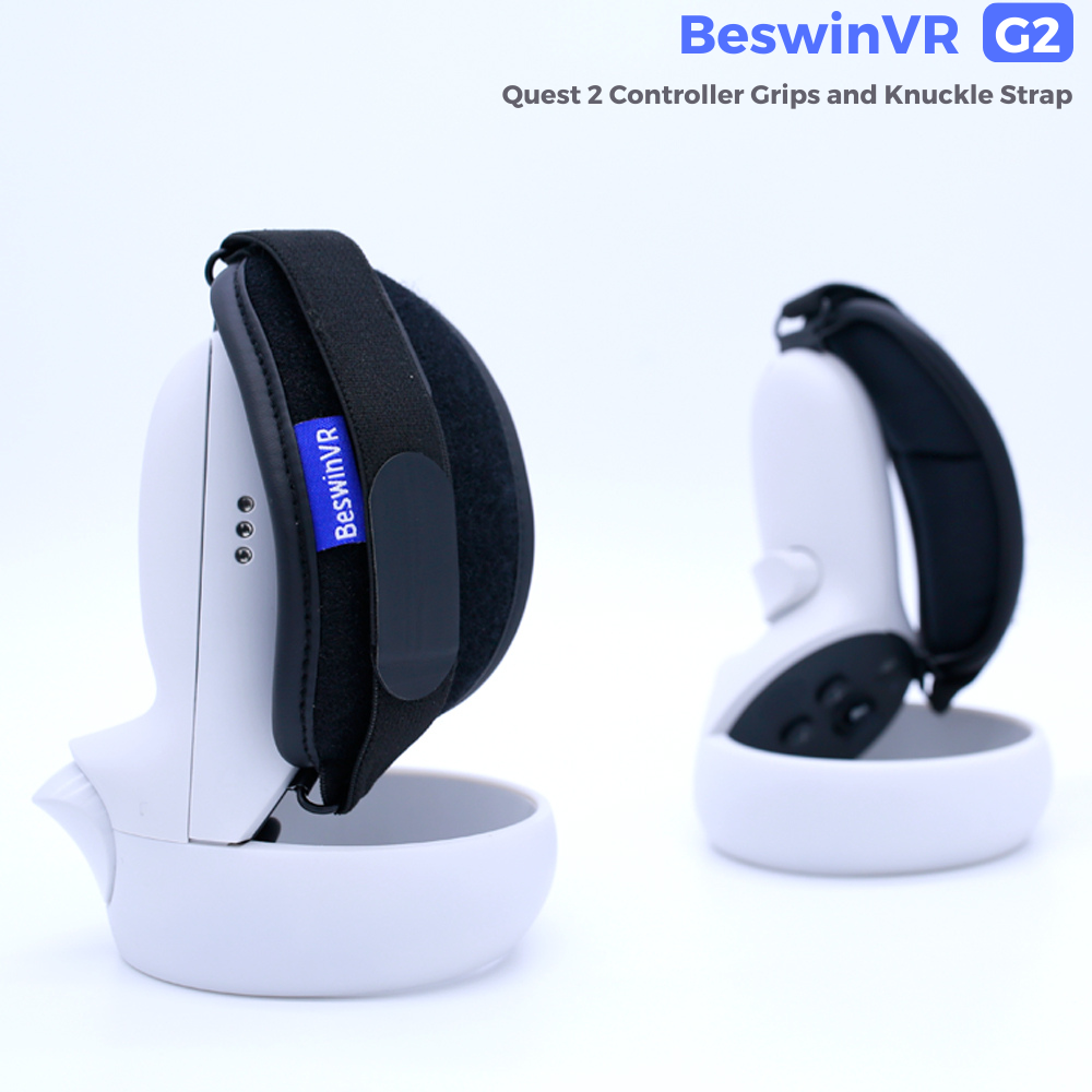 BeswinVR Controller Grips for Anker Charging Dock Meta Quest 2 (Black, 1 Pair)