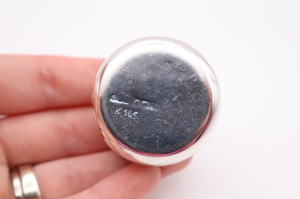 Antique Sterling Silver Round Pill Trinket Pot Hallmarked