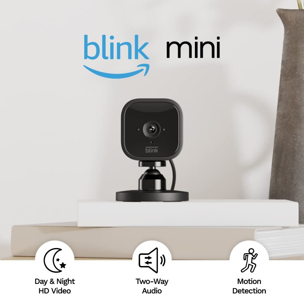 2 Pack Blink Mini 1080p WiFi Security Camera with Motion Detection, Night Vision