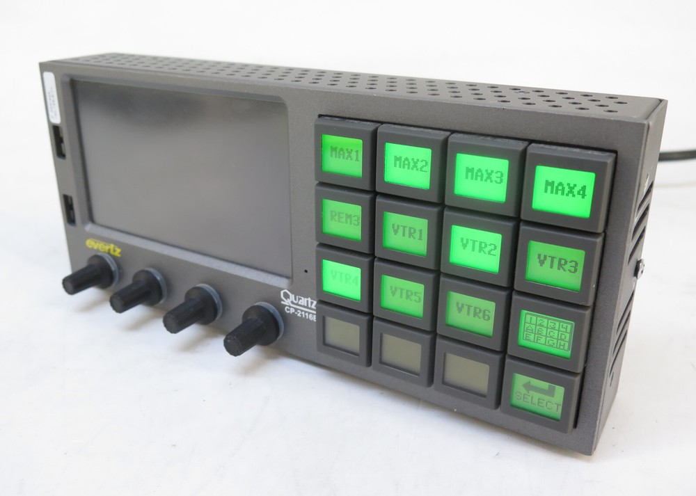 Evertz CP-2116E-H Advanced System Control Panel Touchscreen LCD & 16 LCD Buttons