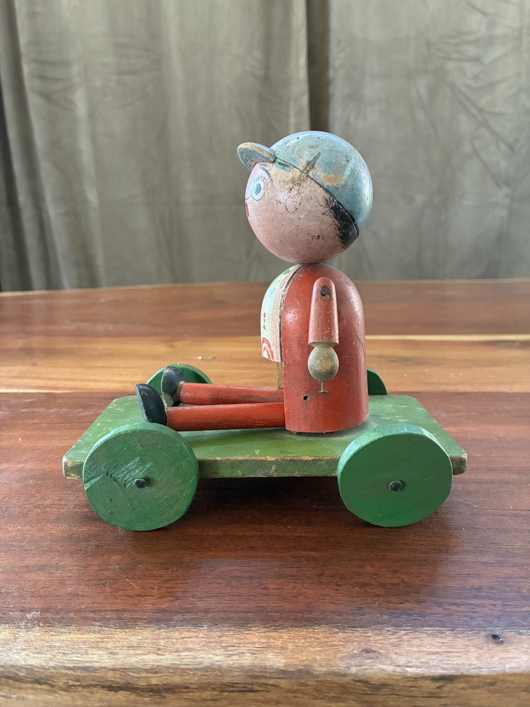 Antique 1920s Jaymar Wooden Pull Along Toy