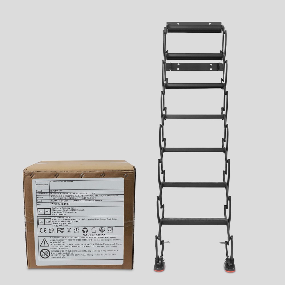 Wall Mounted Folding Ladder Telescoping Step Ladders Retractable Folding Stair
