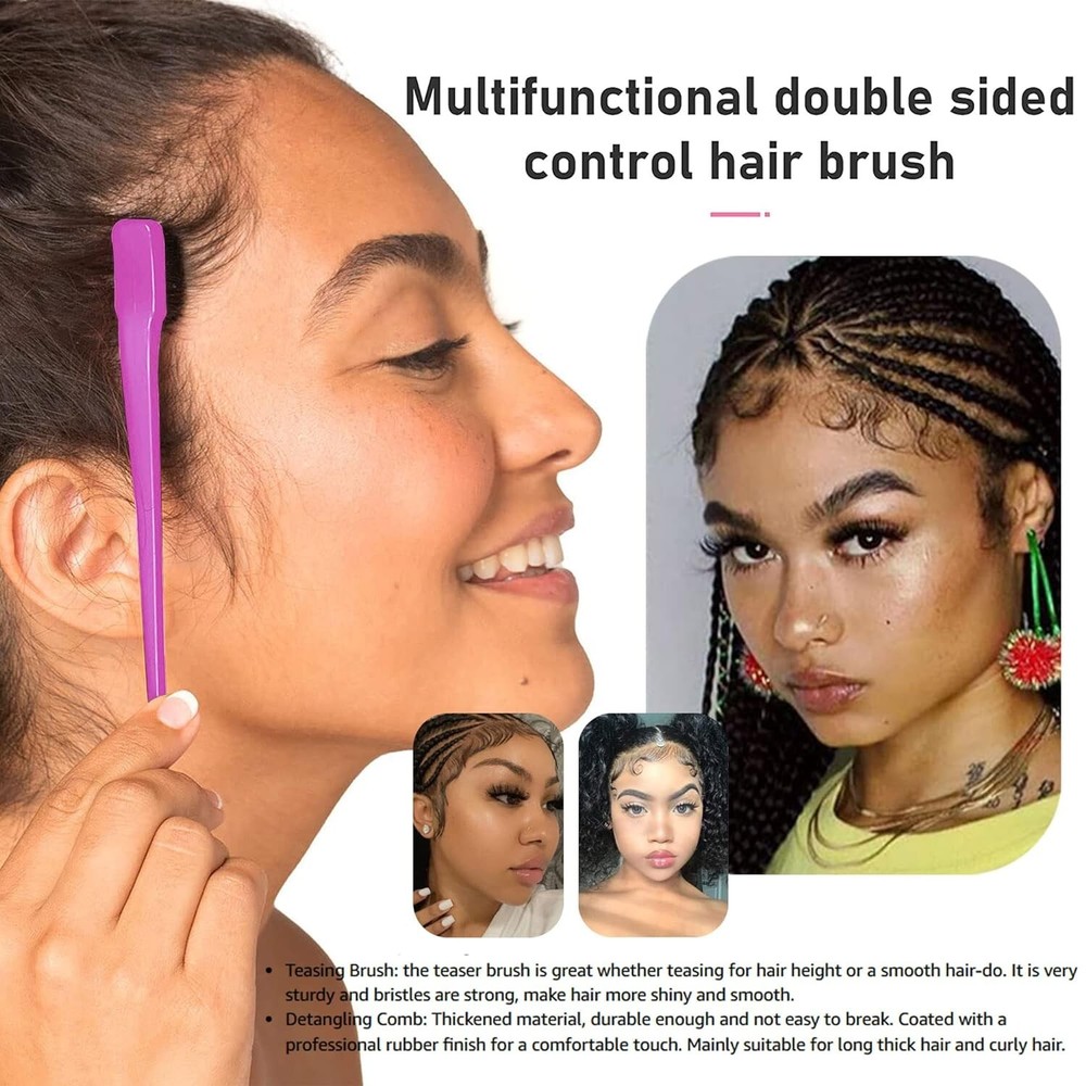3PACK Camryns BFF Gentle Edges Brush/Comb, Double Sided.