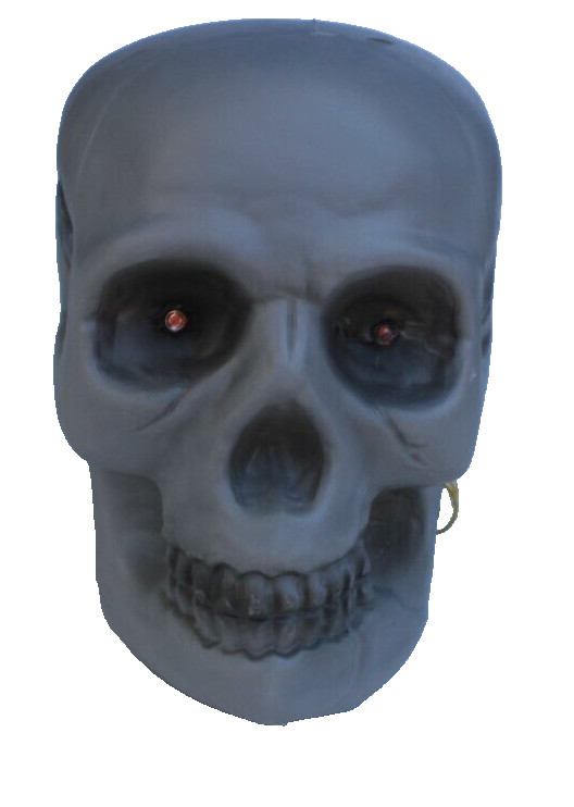 7" x 5" Red Eyes Lite Up Halloween Plastic Head Bone Skull Bone Model Decor