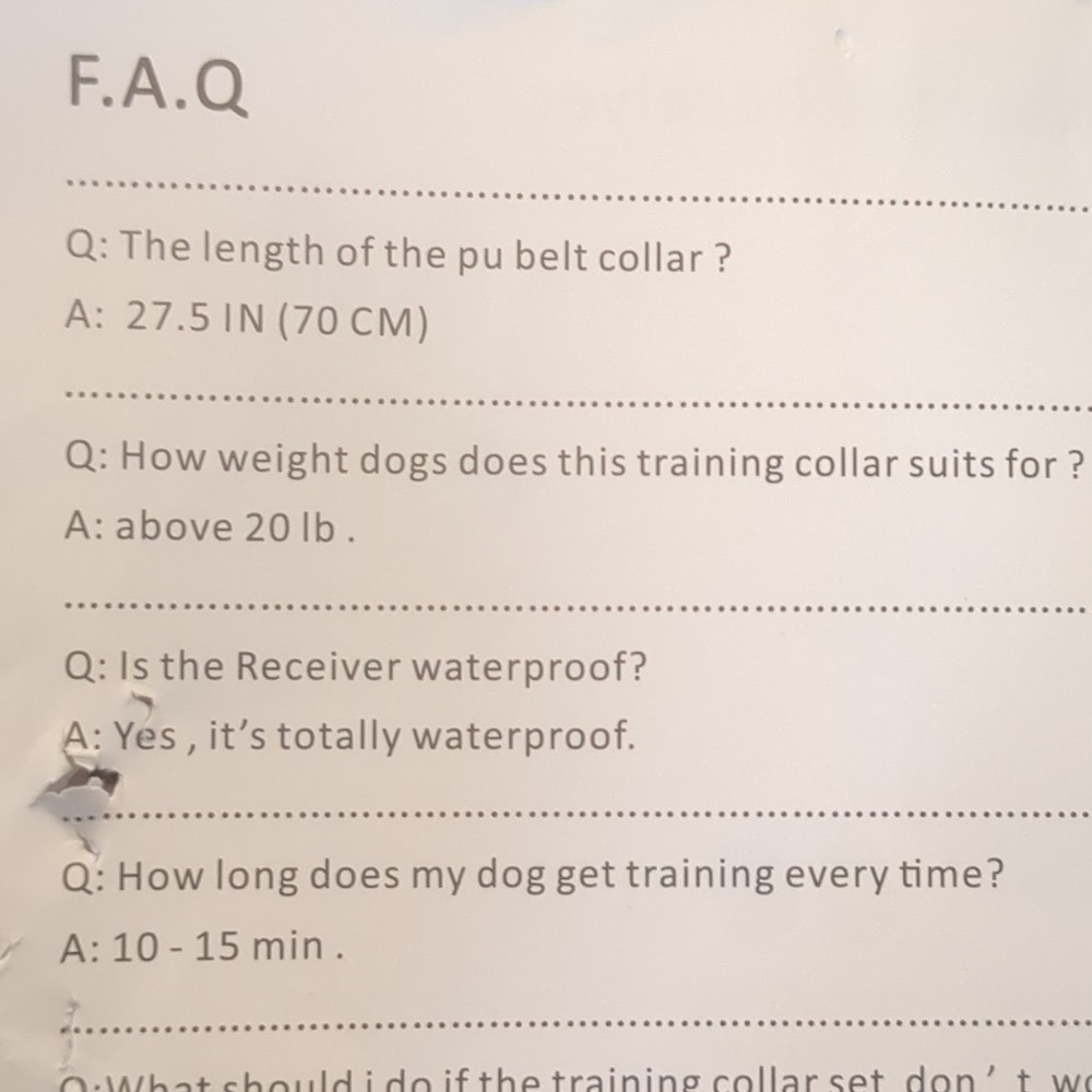 Orange Dog Training Collar with Remote, Charger, Manual, Static/Shock Control