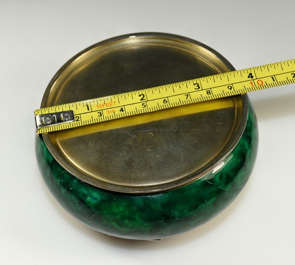 Art Deco Sterling Silver Dragon Box Enamel 1925