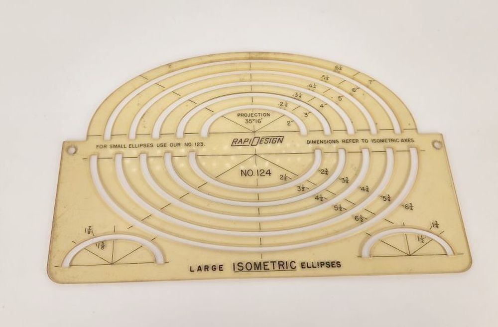 Set of Drafting Tools - Stencils, Plasticoid Protractors, Triangles, Curves