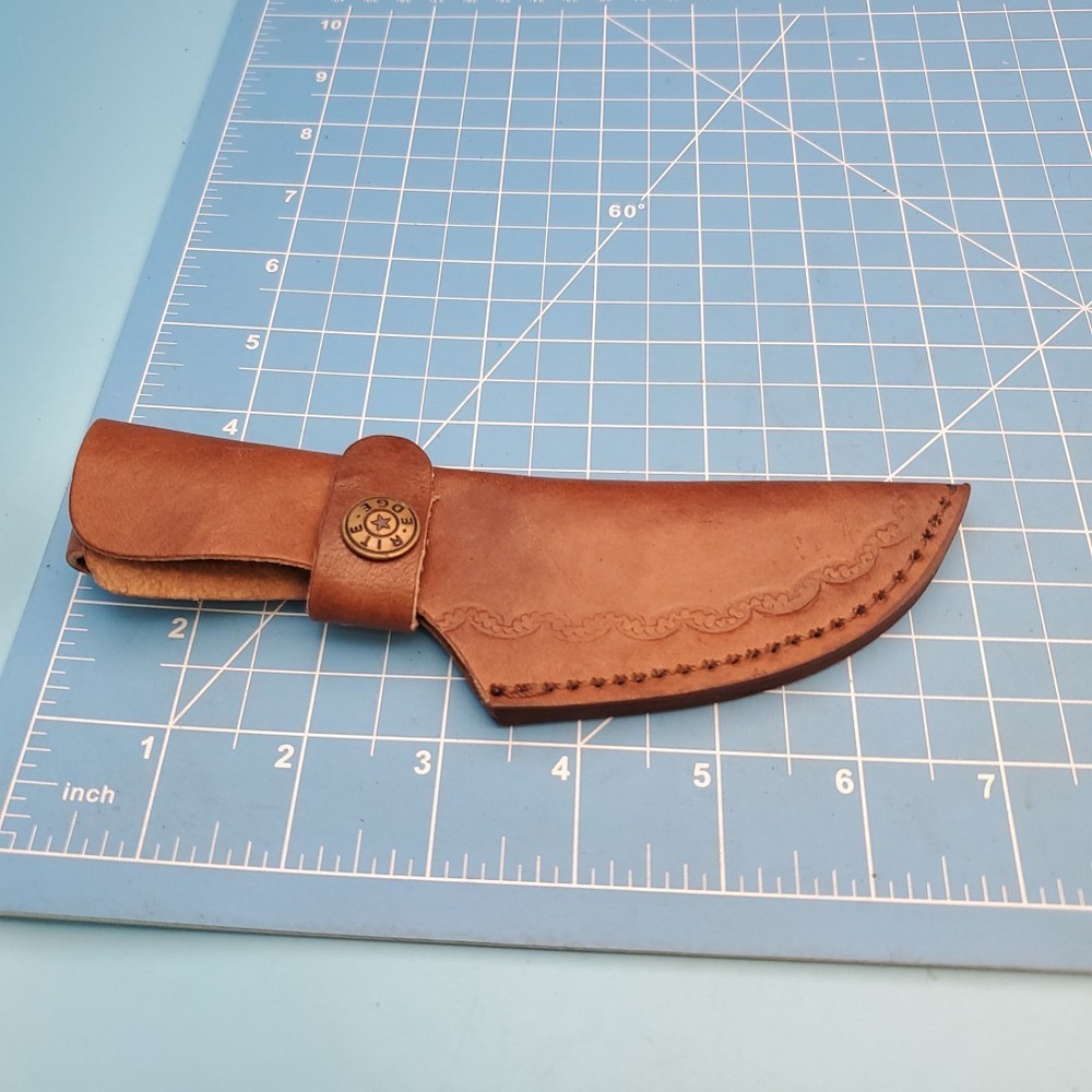 Rite Edge Fixed Blade Knife Sheath Brown Leather Belt Pouch Case 7"x3" Hunter