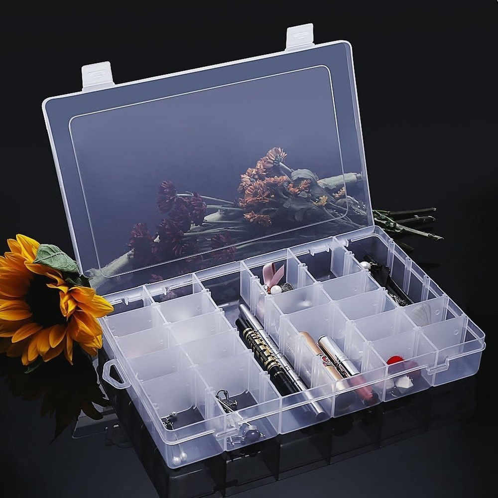 36-Grid Clear Jewelry Box Organizer - Portable, Water-Resistant Storage Solution