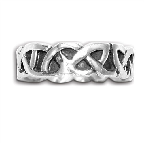Sterling Silver Celtic Weave Design Ring Band New