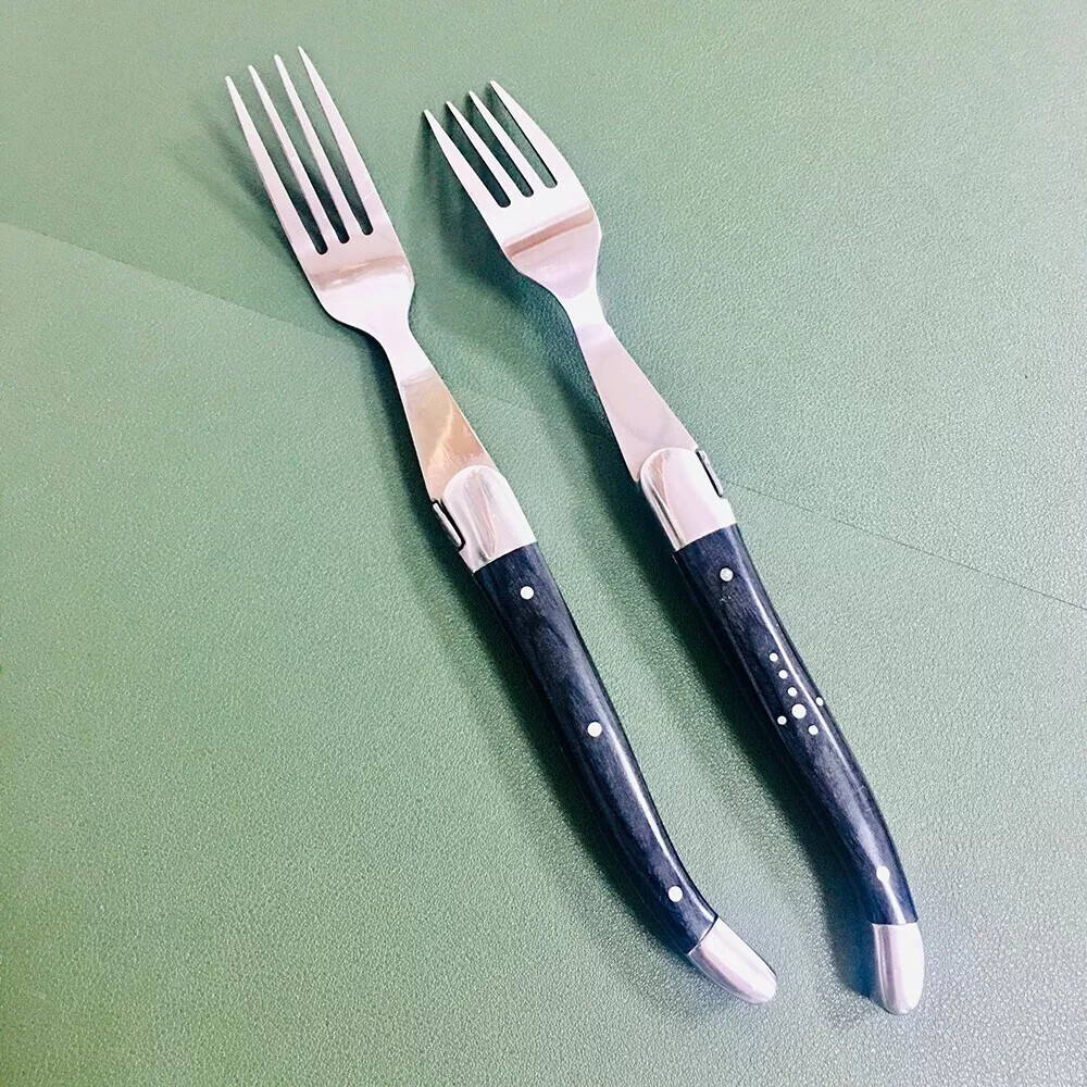 Stainless steel dinner fork with layerwood handle single flatware Steak Fork