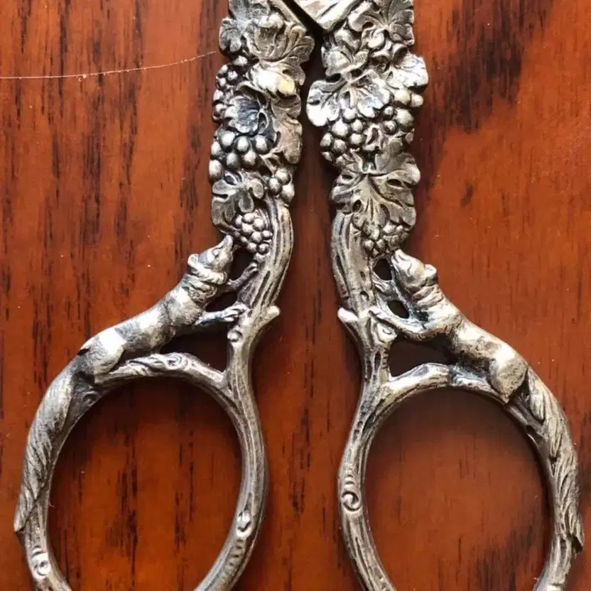 19th Century Silver 800 Scissors Antique