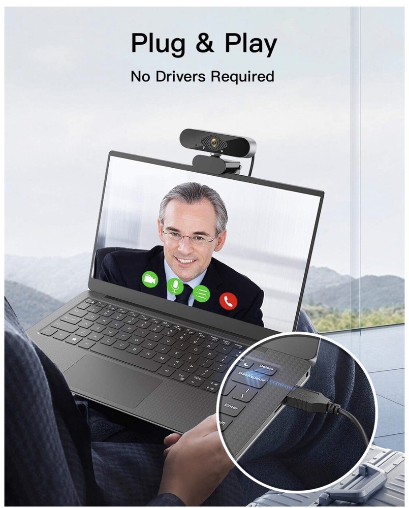 Webcam/Web Camera Video 1080P HD USB With Microphone For PC Laptop Desktop