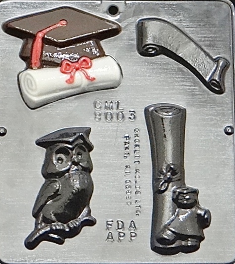 Graduation Assortment Chocolate Candy Mold 8003 NEW