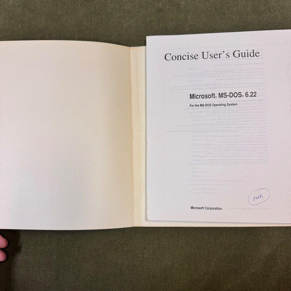 Microsoft MS DOS 6.22 Operating System Upgrade User Guide Book