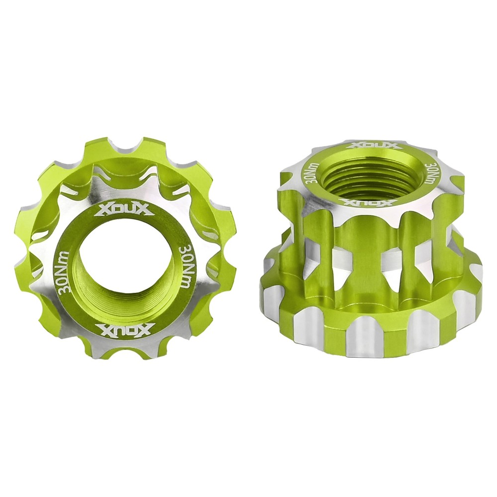 XOUX AX-B BMX Axle Nuts 10MM, Green