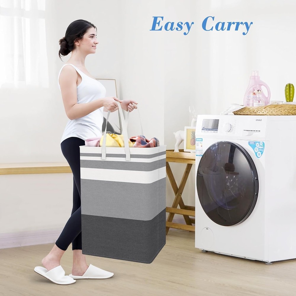 BlissTotes 3-Pack Laundry Basket, Freestanding＆Waterproof Laundry Hamper, Coll