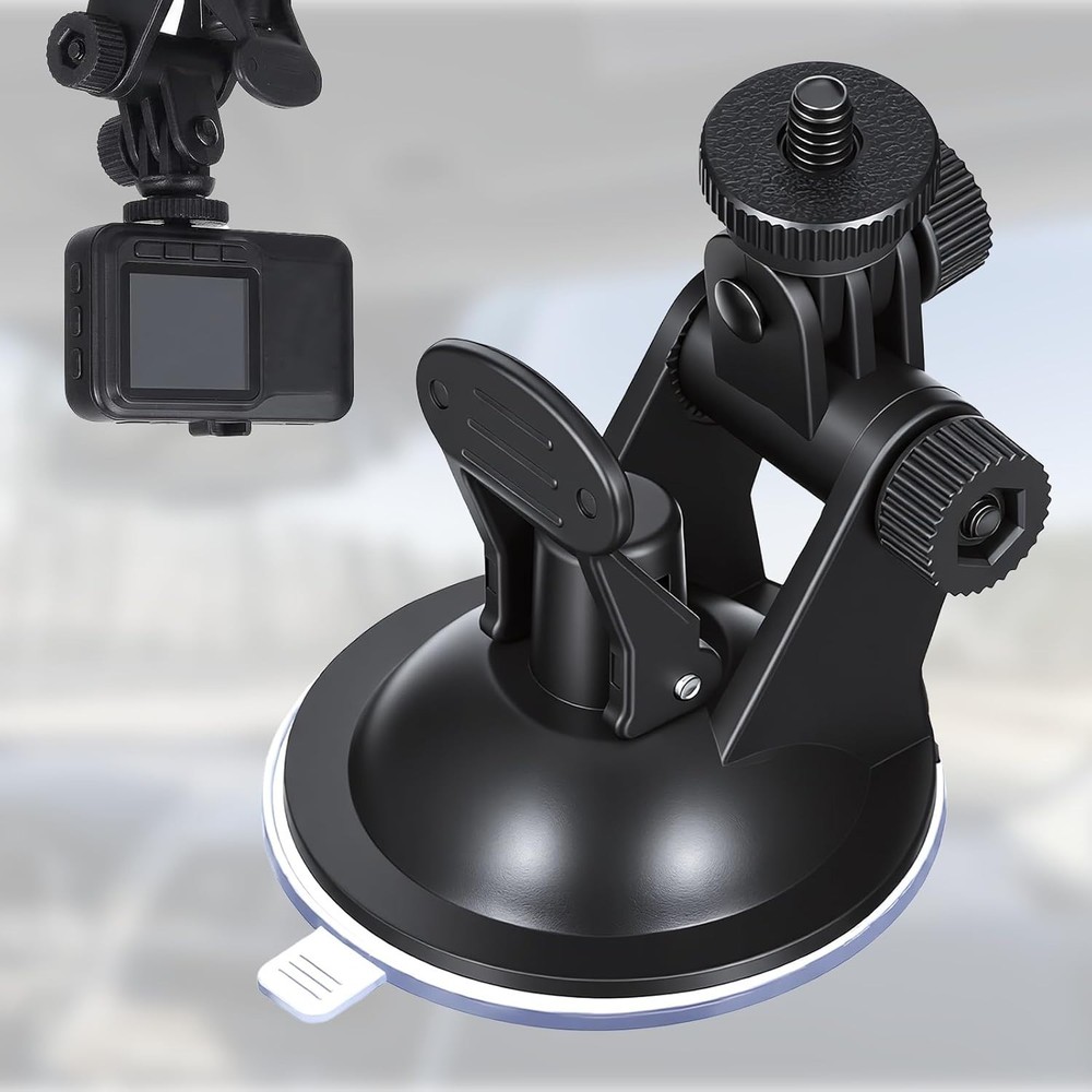 2 Pack Dash Cam Suction Cup Mount with 1/4 Screw Thread Windshield Camera Holder