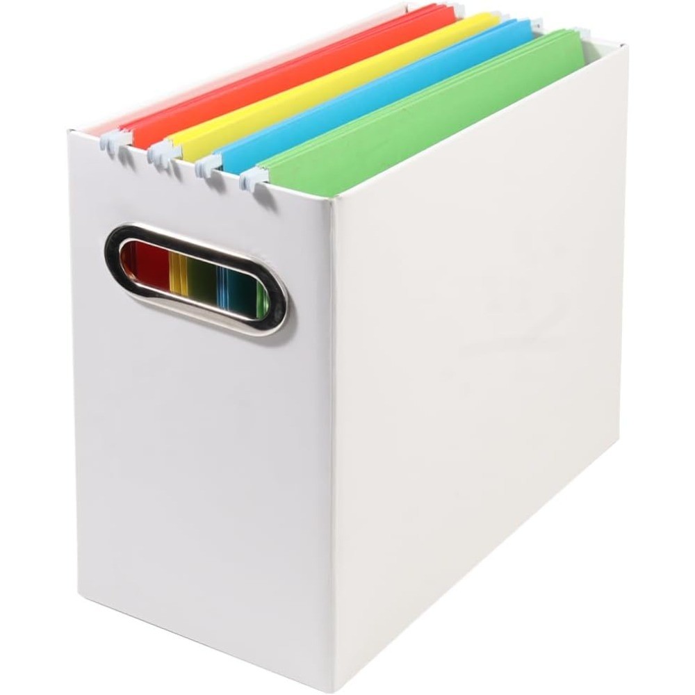 Portable File Box with Handle Collapsible Document Organizer for Home Office