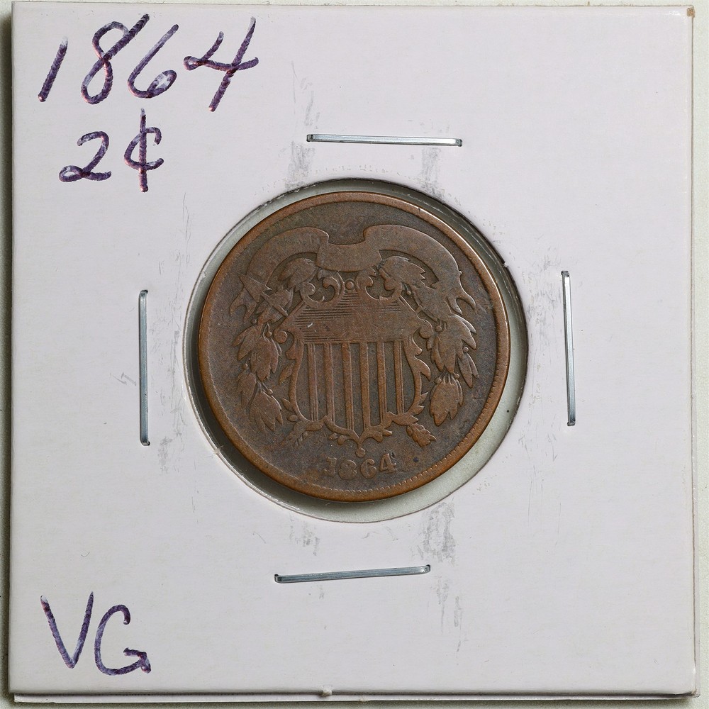 1864 2C Two Cent Piece in VG Condition #6057