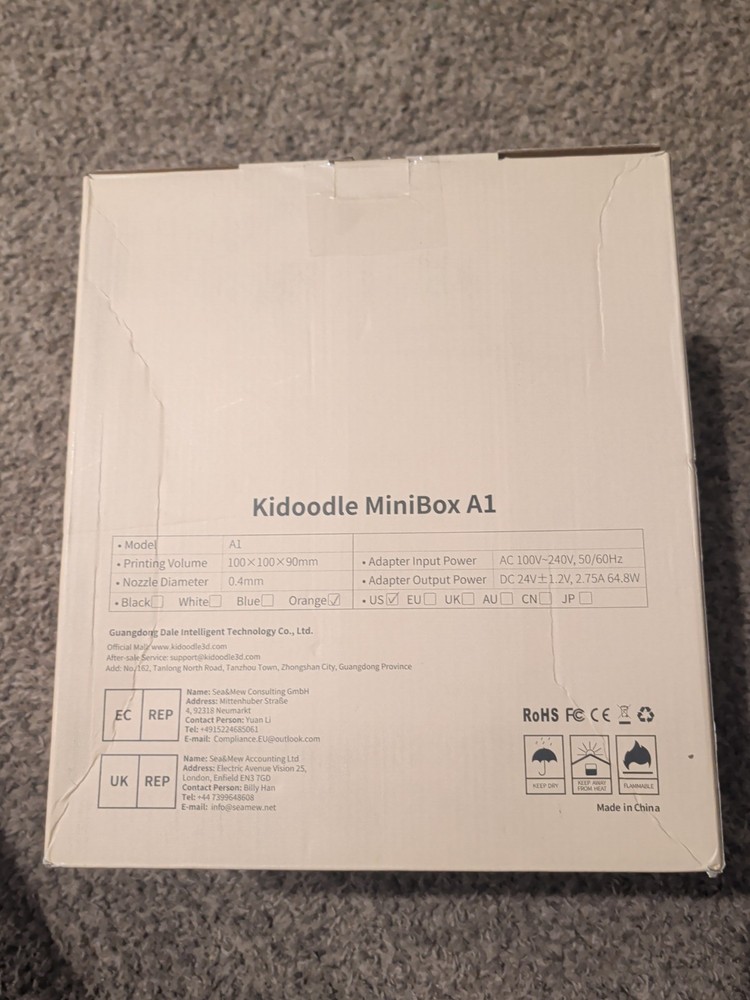 New Kidoodle MiniBox A1 3D Printer