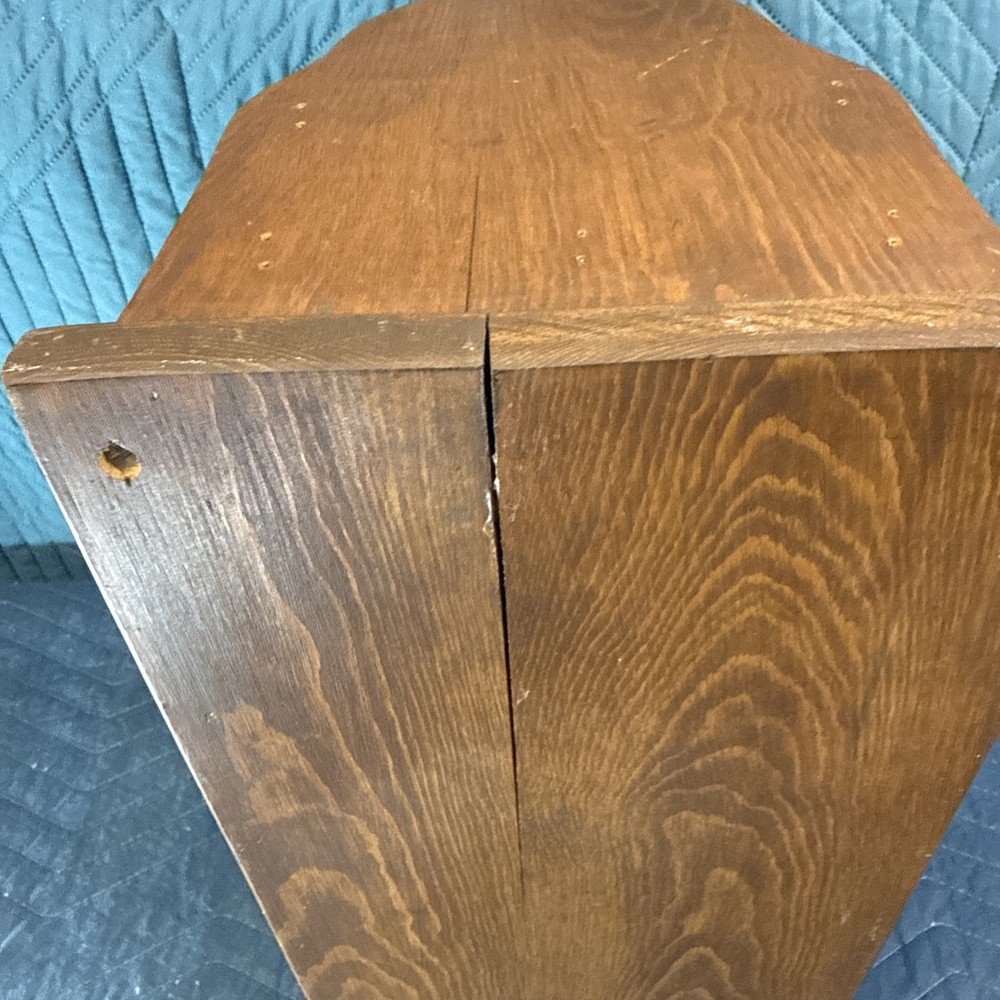 VINTAGE Solid Wood Magazine Rack Stand W/ Handle Portable