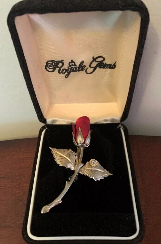 VINTAGE ROYALE GEMS REF ROSE PIN /BROOCH NEW