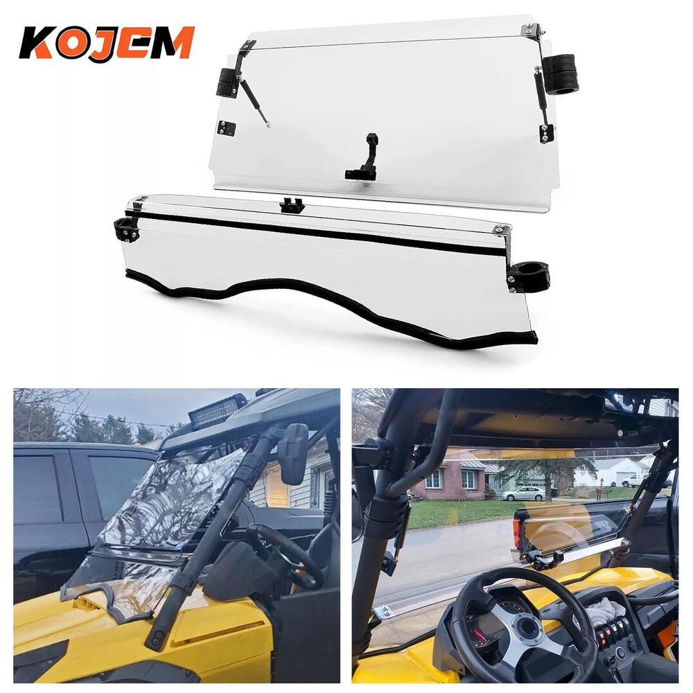 For Can-Am Scratch Resistant Full Flip Windshield 11-20 Commander 800/1000/Max