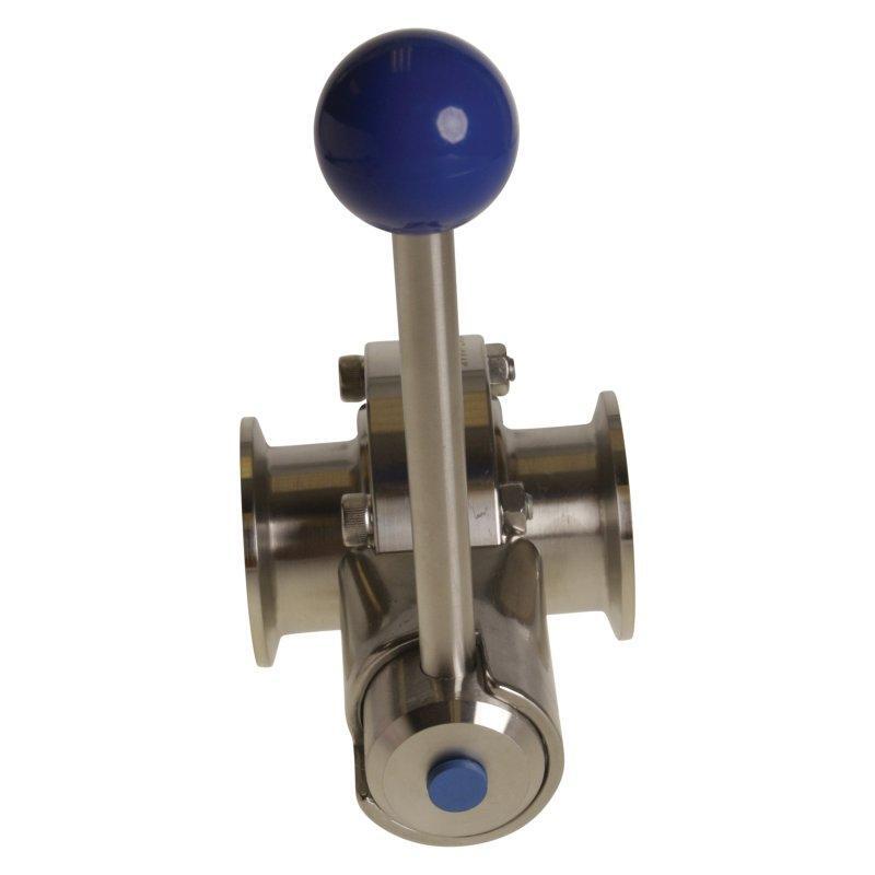 Butterfly Valve 5000 | Tri Clamp 1.5 inch Pull Handle SS304 / Silicone (2 Pack)