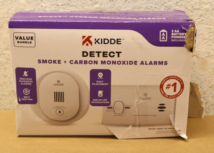 Kidde 4" Smoke Detector 10SDR & Carbon Monoxide KN-COB-LP2 2-Pack combo