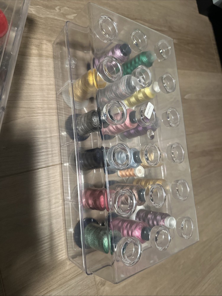 Spools Of Rayon, 17, Some Metallic And Polyester Thread, 8, With Cases