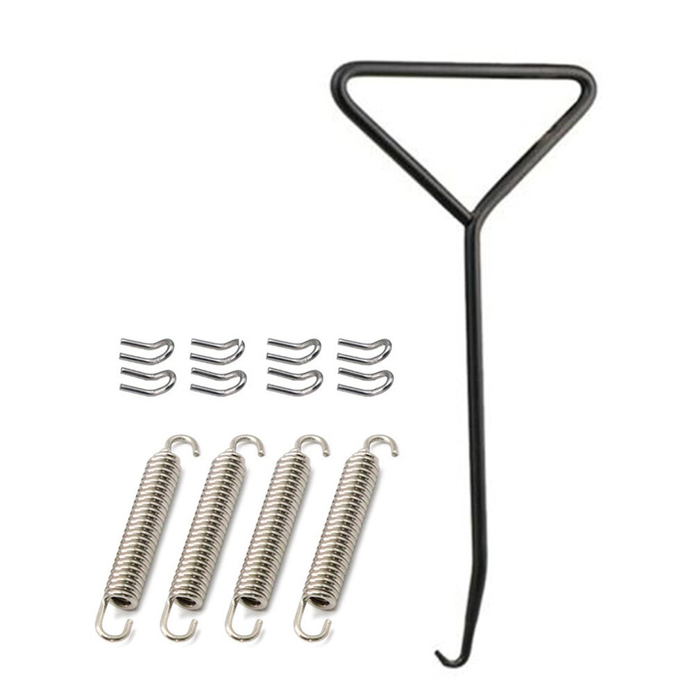 Exhaust Pipe Muffler Mounting Springs Hooks Set Link B01 Chrome Motorcycle