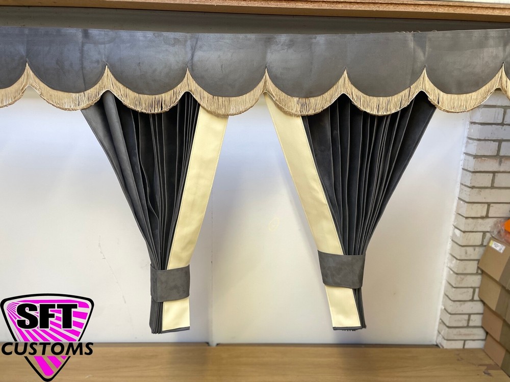DUTCH STYLE TRUCK CURTAINS DOUBLE LINED GREY IVECO