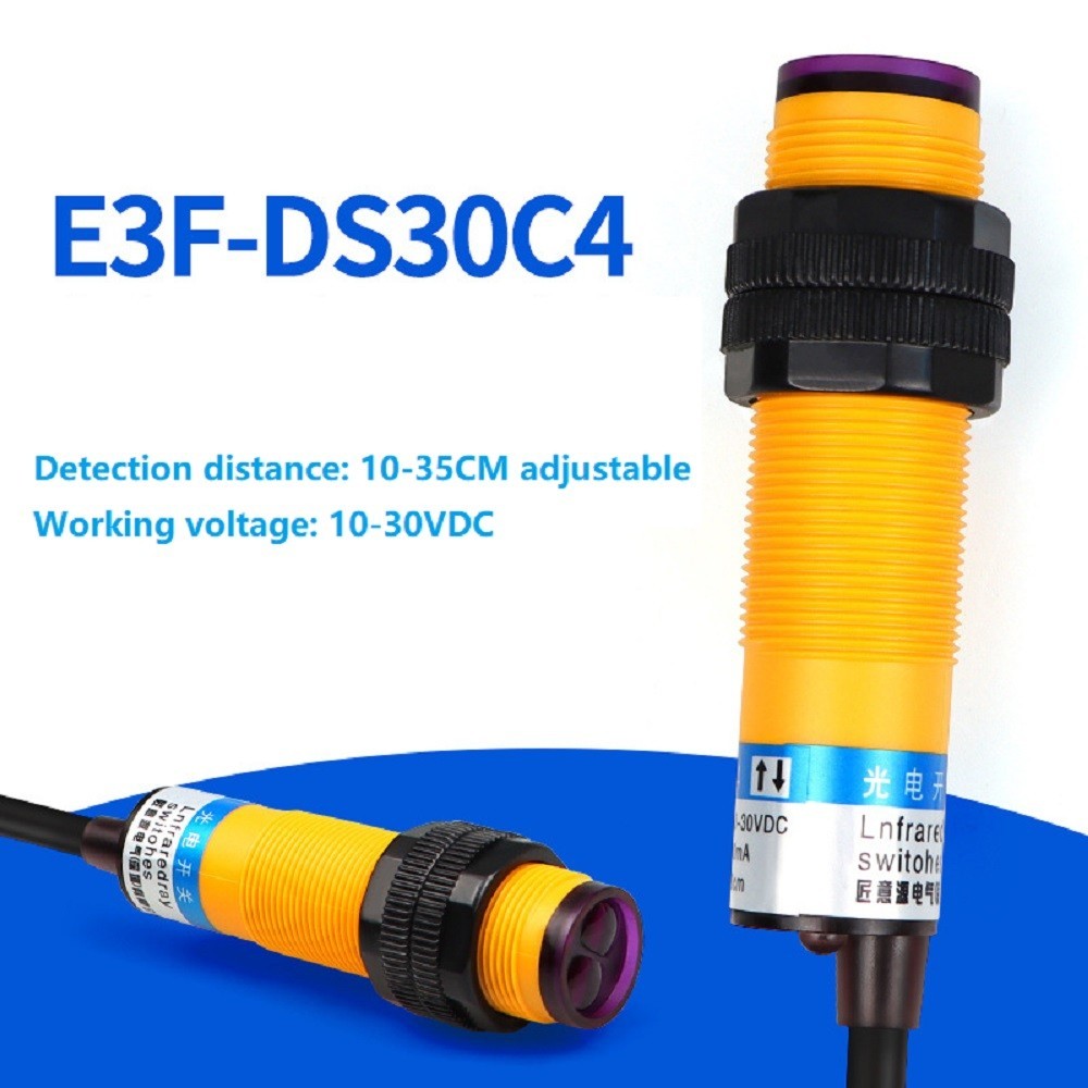 Photoelectric Switch 1.35 Meters Wire Length 10-30VDC Adjustable Sensor