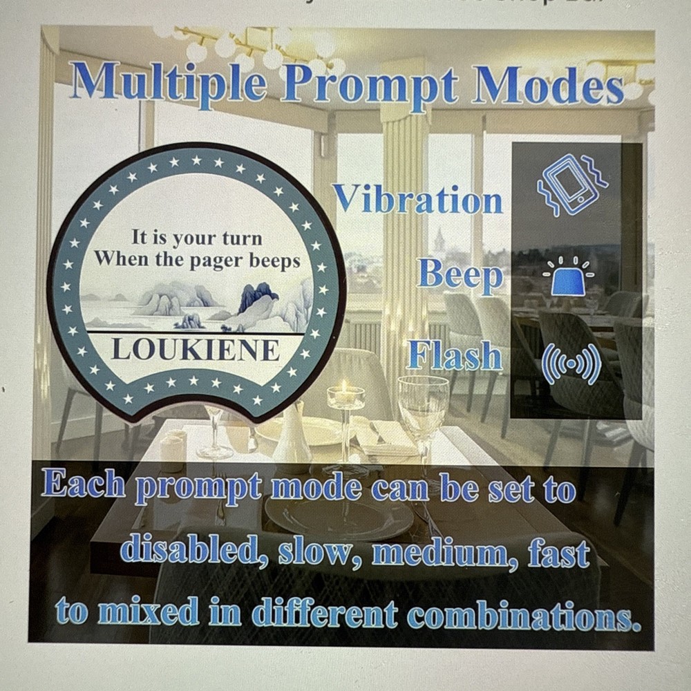 Restaurant Pager System 20-Coaster Wireless Buzzers w/ Transmitter