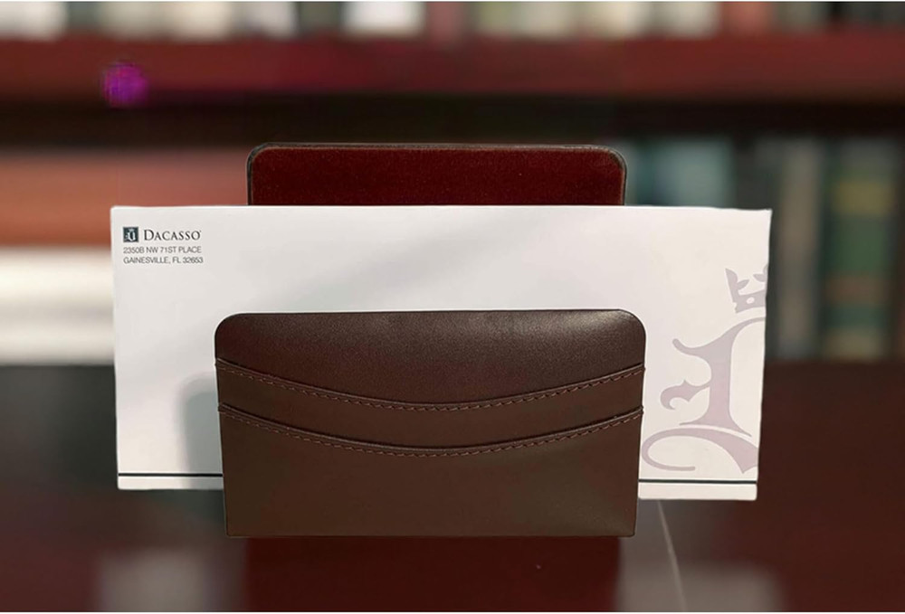 Chocolate Brown Leather Letter Holder