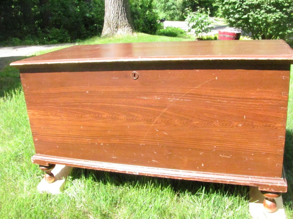 Antique Pine Grain-Painted Blanket Box c.1850