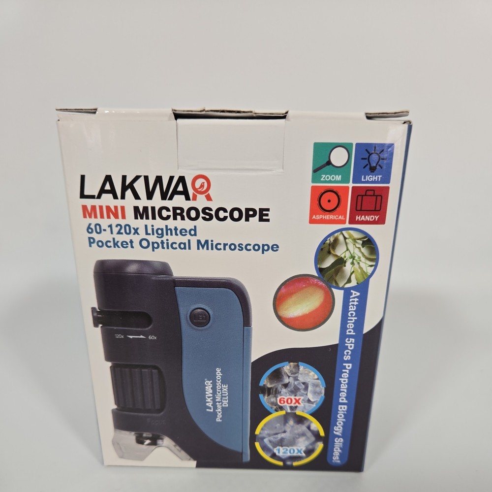 LAKWAR Pocket Microscope 60x-120x Portable Handheld Microscope