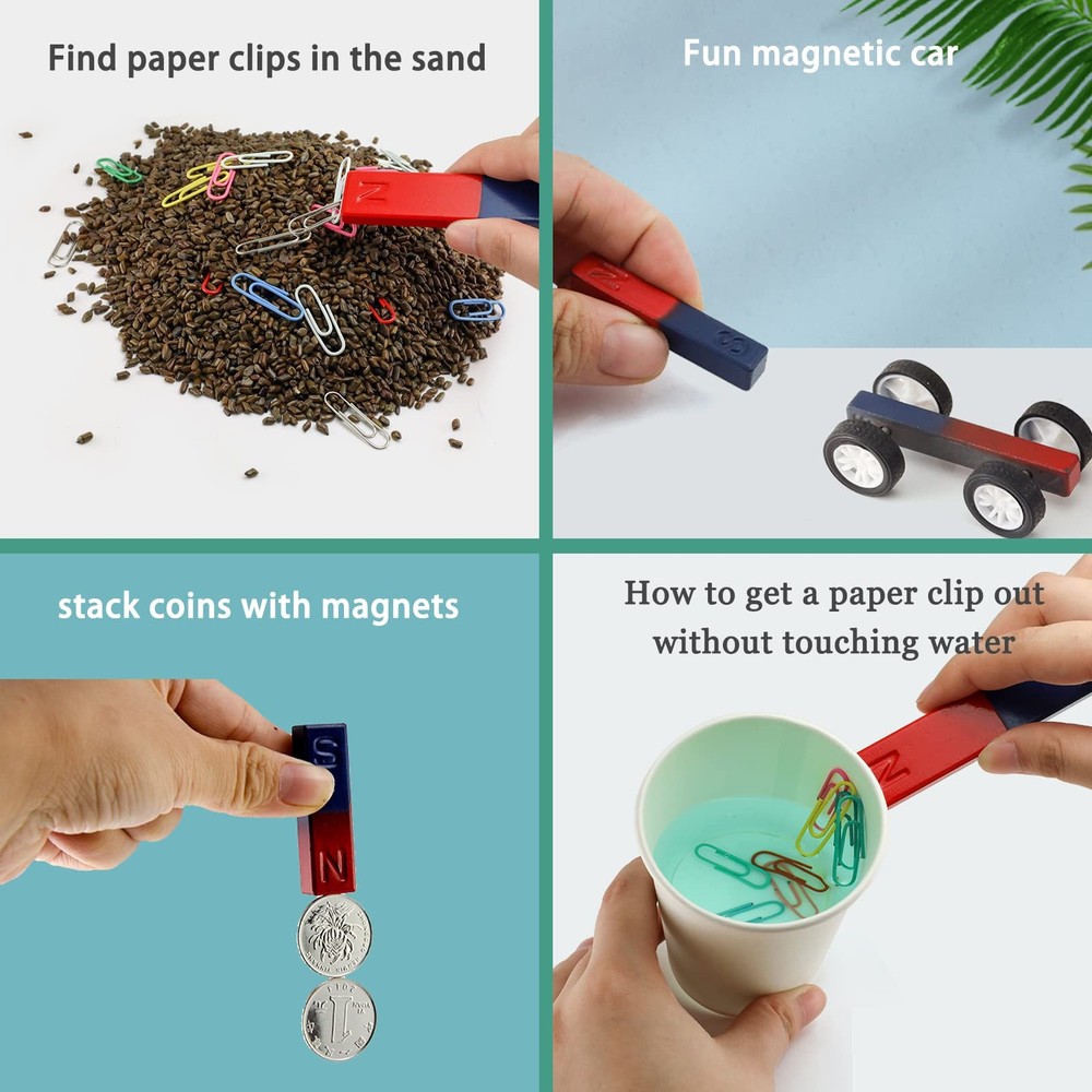 2 Pack Bar Magnet for Kids Science Experiment Education
