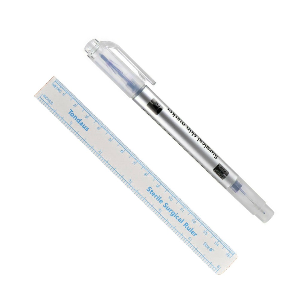Semi Permanent Makeup Eyebrow Tattoo Marking Positioning Pen + Measuring Ruler E
