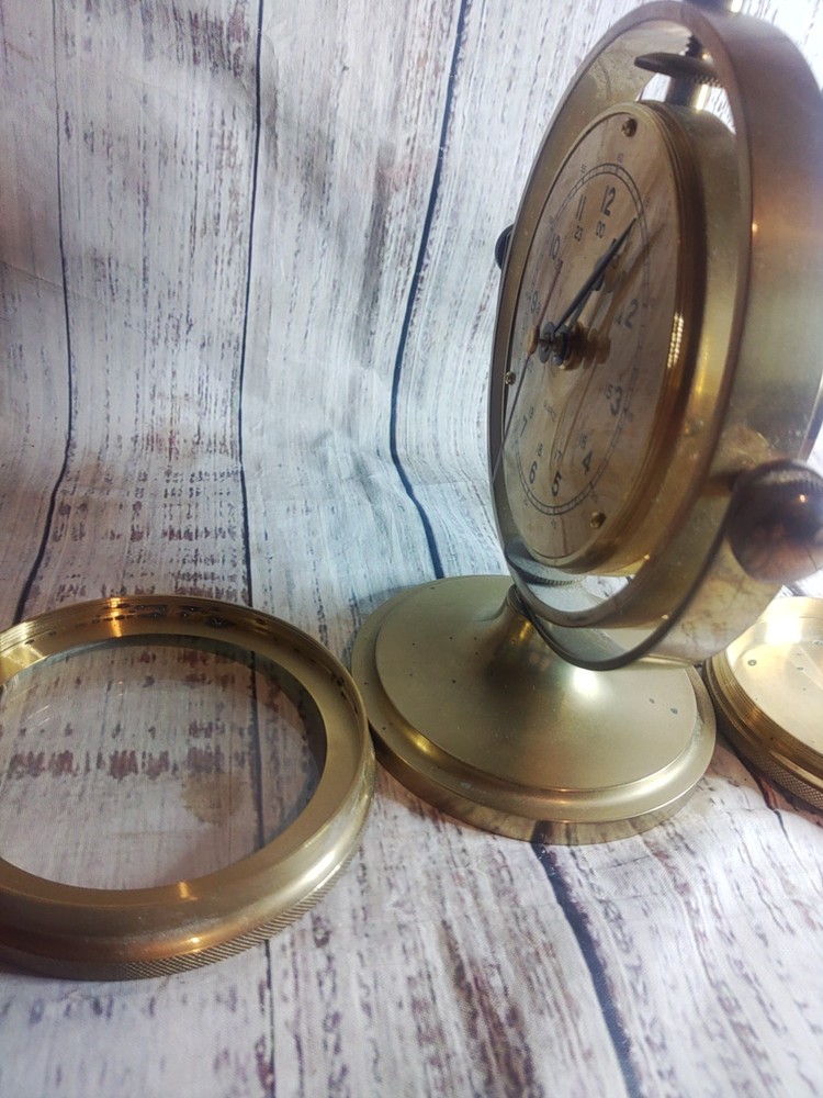Vintage Heavy Brass Nautical Themed Working Clock