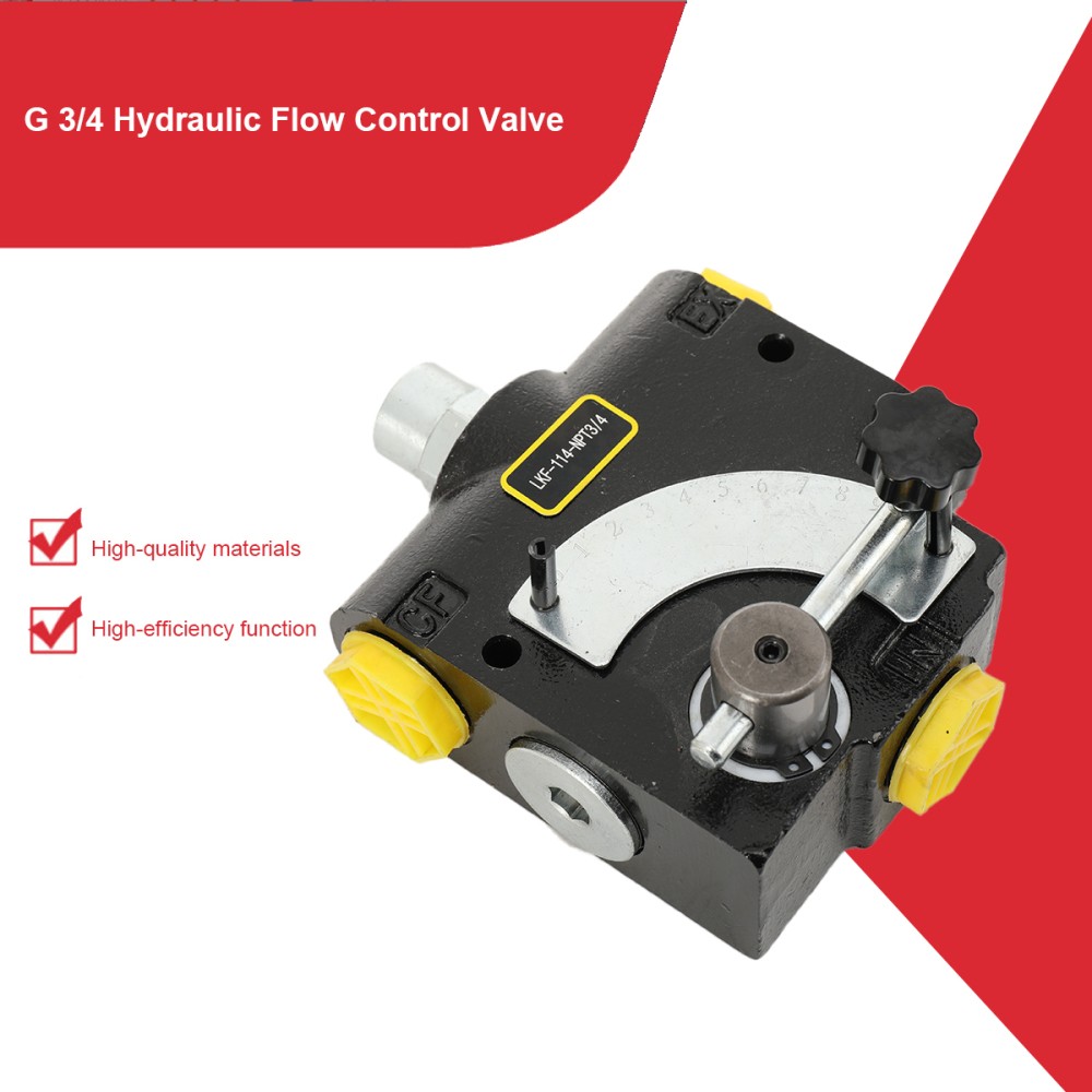 Hydraulic Flow Control Valve w/ Relief 3/4” NPT Adjustable Variable Directional