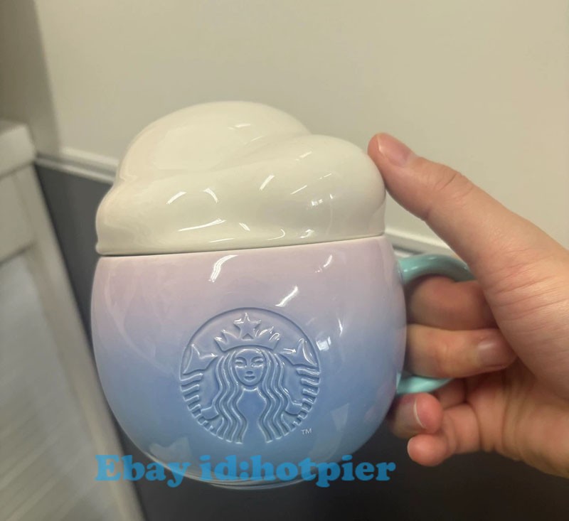 2019 Starbucks Summer Clouds Ceramic Mug Cup Purple 12OZ