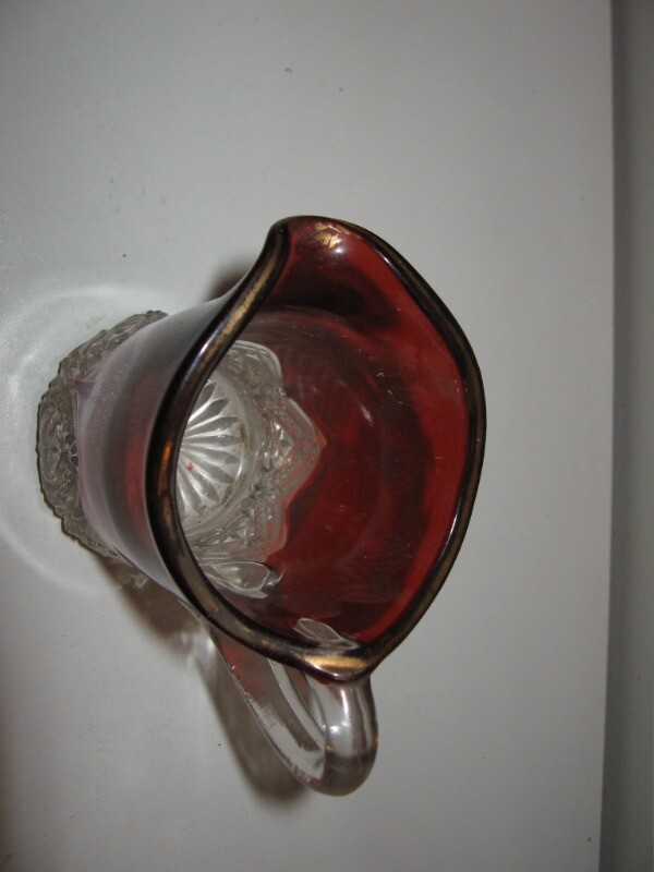 Ruby Flashware Glass Creamer Souvenir Pittsburgh, PA 4" VGC
