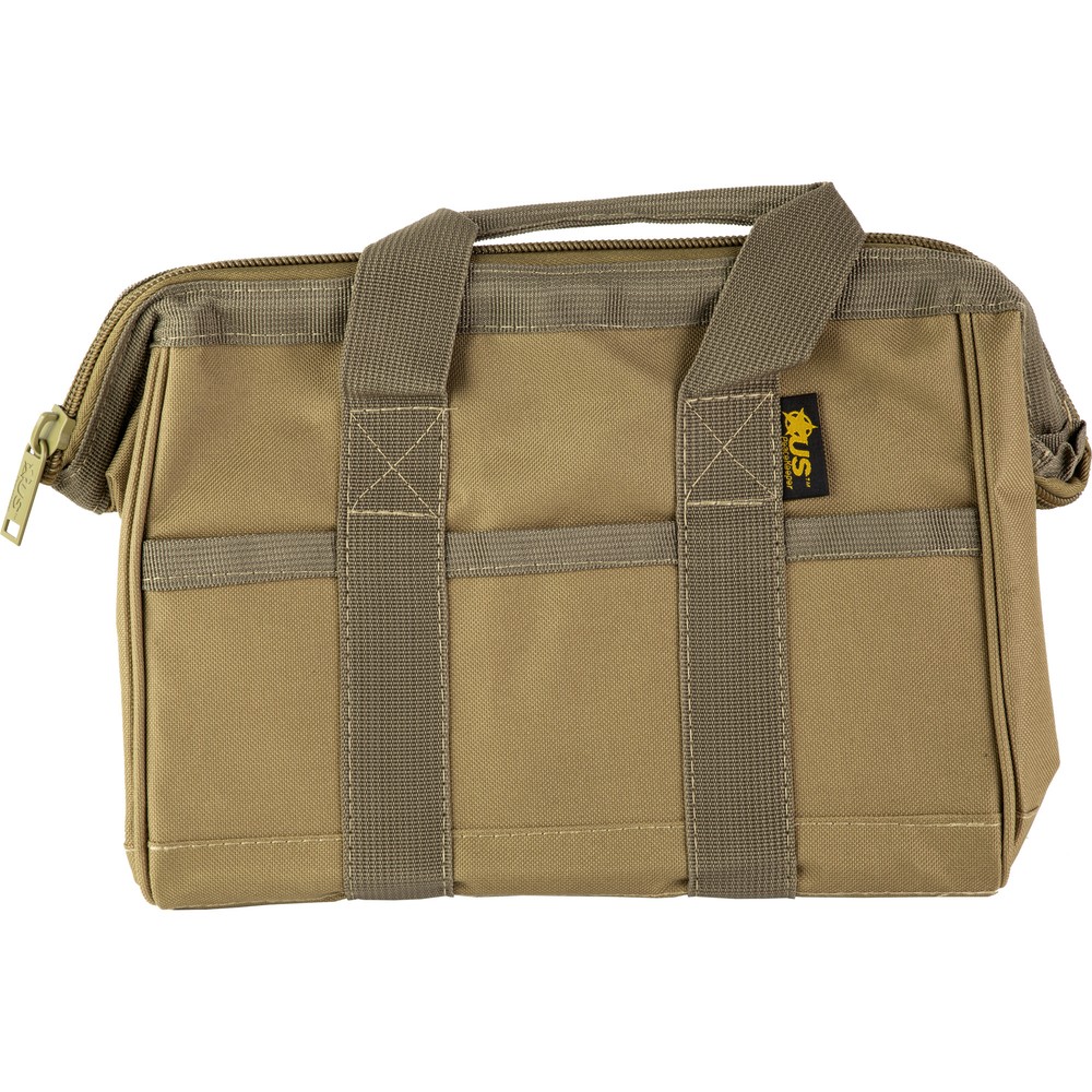 US PeaceKeeper Ammo Range Bag 12x9x7 Tan 600 Denier Polyester with Wrap Handles