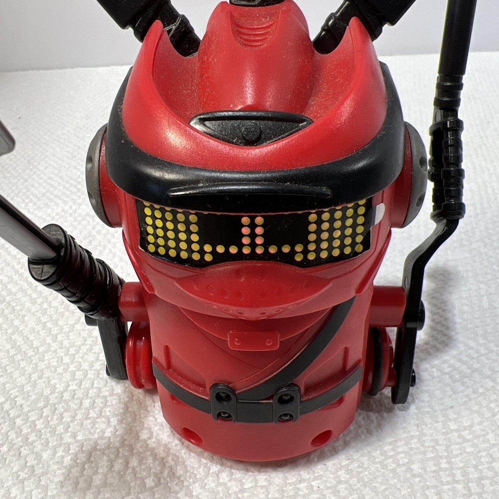 Spin Master Ninja Bots Battling Robots Red & Black 4" Working With Weapons B5